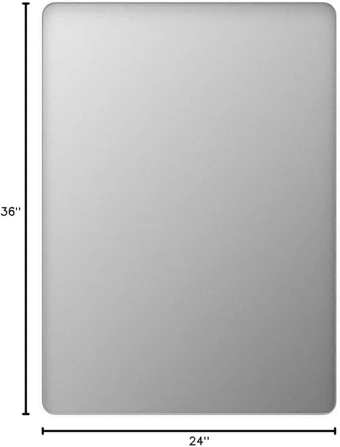 LOAAO 24x36 Inch White Metal Framed Bathroom Mirror for Wall, White Bathroom Vanity Mirror Farmhouse, Large Rounded Rectangle Mirror, Anti-Rust, Hangs Horizontally or Vertically - ModernBath