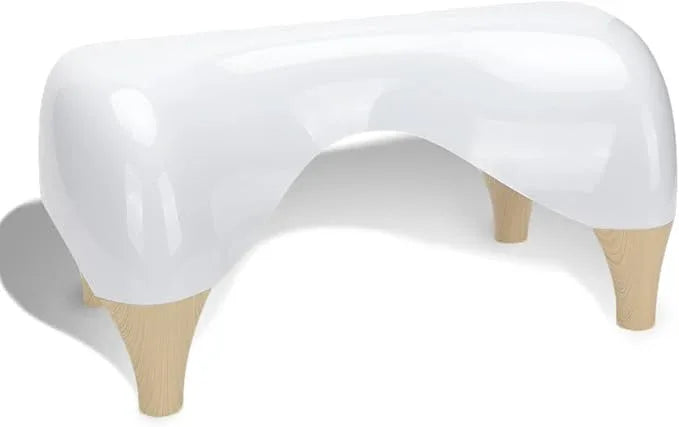 STARWISH Toilet Stool for The Bathroom, Squatting Position Helps Improves Bowel Health & Relieves Constipation 7.5" Wood/White (Wood) - ModernBath