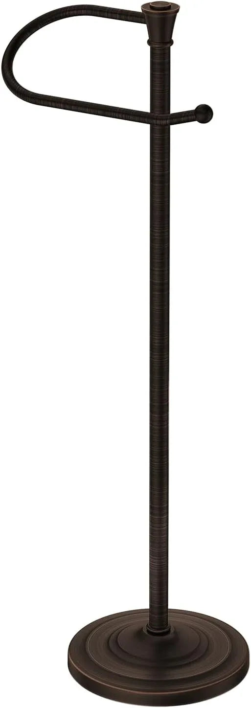 Toilet Paper Holder Free Standing, 25” H Stainless Steel Oil Rubbed Bronze Toilet Paper Stand, Weighted Base Floor Tissue Roll Holder for Bathroom,Toilet Roll Stand - ModernBath
