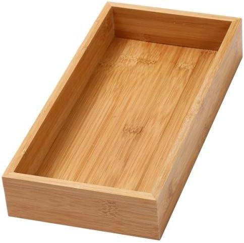 YBM Home Bamboo Drawer Organizer Storage Box for Kitchen Drawer, Junk Drawer, Office, Bedroom, Children Room, Craft, Sewing, and Bathroom, 6x15x2 inch - ModernBath