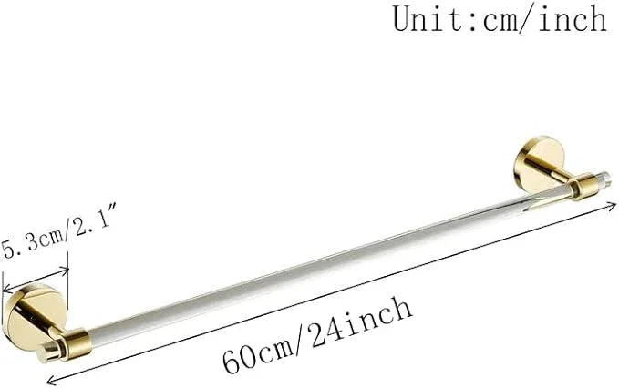 Acrylic Gold Towel Bar Towel Rack 16 inch for Bathroom,Wall Mounted Towel Holder Towel Hanger Modern SHUNLI - ModernBath