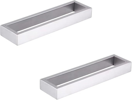 GERZWY Modern Towel Holder Square Style Brushed Stainless Steel Towel Hanger Towel Ring for Bathroom Wall Mount 2 Pack HG1716-2LS