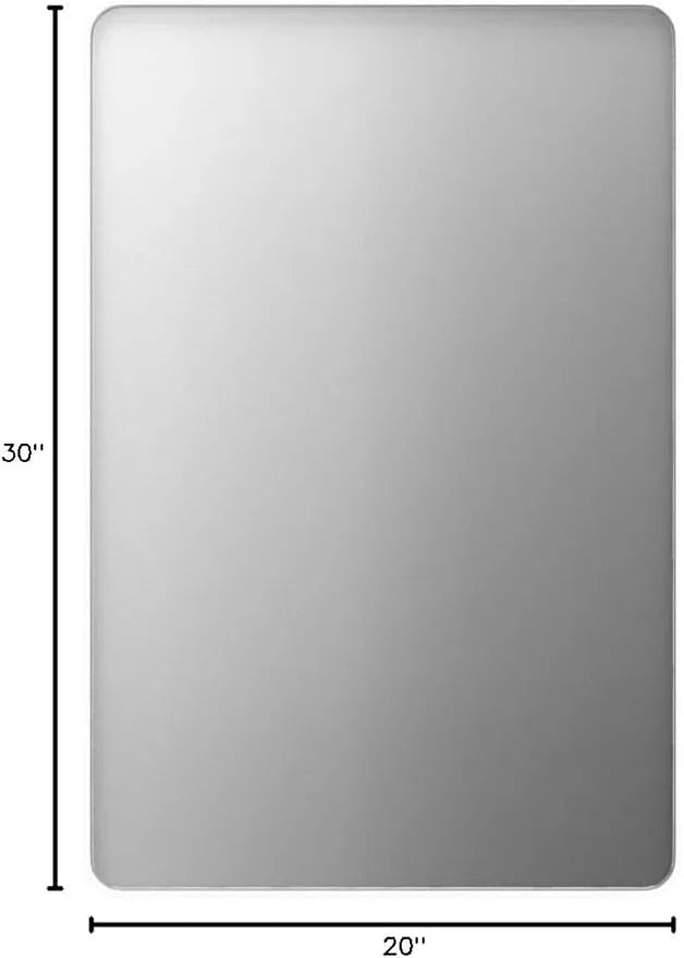 LOAAO 20x30 Inch White Metal Framed Bathroom Mirror for Wall, White Bathroom Vanity Mirror Farmhouse, Large Rounded Rectangle Mirror, Anti-Rust, Hangs Horizontally or Vertically - ModernBath