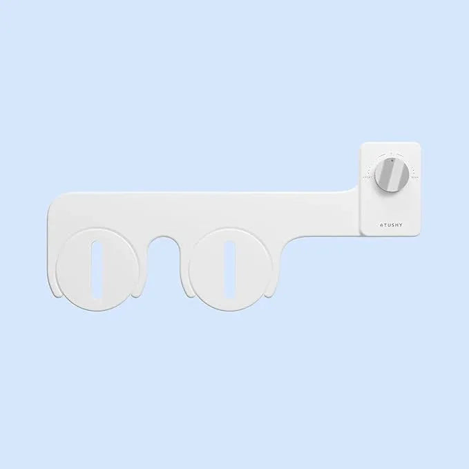 TUSHY NEW Fresh Dual Nozzle Cool Water Bidet: Ultra Slim Toilet Seat Attachment Sprayer with Luxury 2 in 1 Front & Rear, Self-Cleaning, 180º Clean (DIY Install, 10 Minutes), Non-Electric, Bamboo Knob - ModernBath