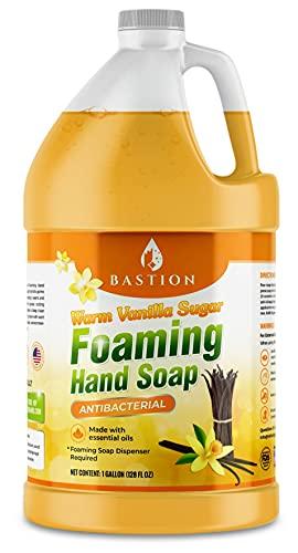Bastion Foaming Hand Soap - Foam Hand Wash Refill for Bath And Body Works, Dial, Method, Michel, JR Watkins, Dove - Warm Vanilla Sugar w/Essential Oils in One Gallon (128 oz) Bulk Bottle - ModernBath