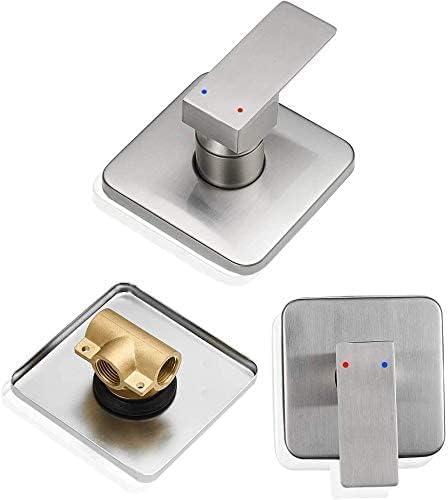 JingGang Brushed Nickel Shower Faucet Set Bathroom Luxury Rainfall Shower System with Rain Shower Head Single Function Shower Trim Kit with Rough-in Valve - ModernBath