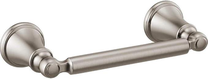 Delta Woodhurst (1-Pack) Toilet Paper Holder Brilliance Stainless Steel Tissue Roll Holder for Bathroom Organization and Storage Pivoting Toilet Tissue Holder Wall Bathroom Accessories 73250-SS - ModernBath