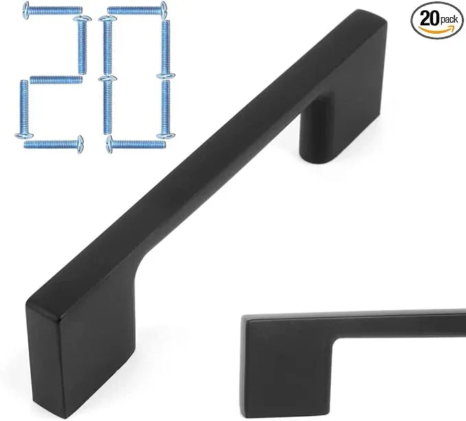 KOOFIZO 20 Pack 5 Inch Matte Black Kitchen Cabinet Pulls Black Cabinet Handles Black Cabinet Hardware for Kitchen Cabinets Drawer P01 Dresser Cupboard Bedroom Bathroom - ModernBath