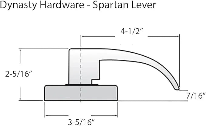 Dynasty Hardware Spartan Design Grade 2 Commercial Duty Door Lever ADA, Satin Chrome Finish (Keyed Entry) - ModernBath