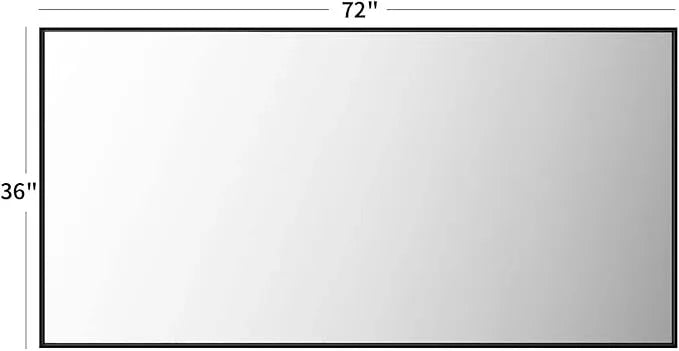 LOAAO 72"X36" Black Rectangle Bathroom Mirror Wall, Matte Black Aluminum Alloy Frame, Tempered Glass, Hangs Vertically or Horizontally, Easy to Install - ModernBath