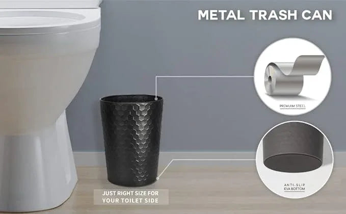 zccz Bathroom Accessory Set - 6 Pcs Black Bathroom Accessories Set with Trash Can, Toothbrush Holder, Toothbrush Cup, Soap Dispenser, Soap Dish, Toilet Brush with Holder - Accessoire Salle de Bain - ModernBath