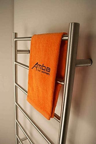 Amba Jeeves FSB Model F-Straight 7-Bar Hardwired Towel Warmer in Brushed - ModernBath