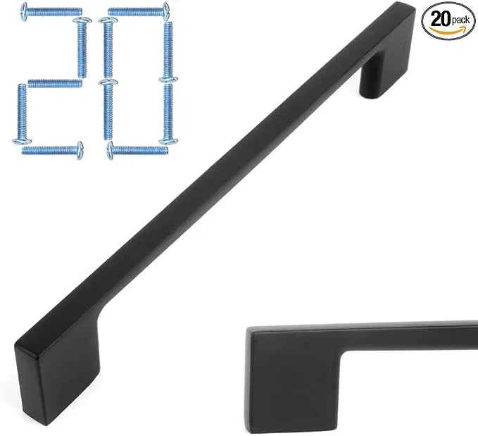 KOOFIZO 20 Pack 6-1/4 Inch Matte Black Kitchen Cabinet Pulls Black Cabinet Handles Black Cabinet Hardware for Kitchen Cabinets Drawer P01 Dresser Cupboard Bedroom Bathroom - ModernBath