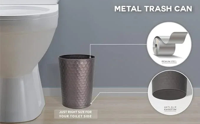 zccz Bathroom Accessory Set - 6 pcs Bronze Bathroom Accessories Set with Trash Can, Toothbrush Holder, Toothbrush Cup, Soap Dispenser, Soap Dish, Toilet Brush with Holder - Accessoire Salle de Bain - ModernBath