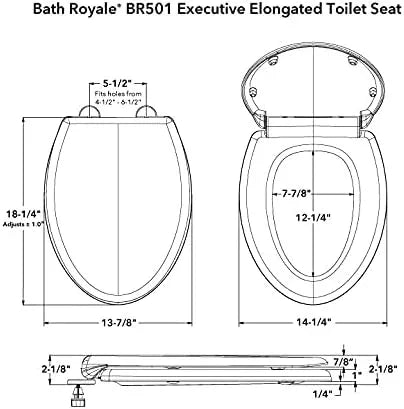 Bath Royale Toilet Seat (Round or Elongated), Slow Close (Soft Close, Quiet Close), Stain-Resistant and Easy to Clean, Fits All Toilet Brands, Executive Series - 5 Pack - ModernBath