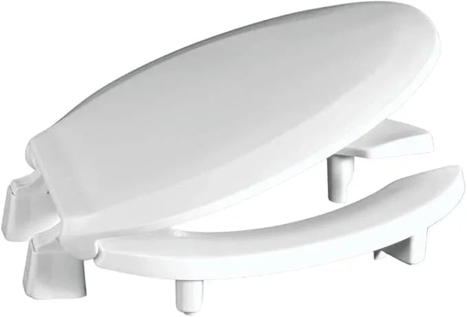 Centoco 3 inch Raised Toilet Seat for Seniors, Elongated, Open Front with Cover, Plastic, Made in the USA, 3L820STS-001, White - ModernBath