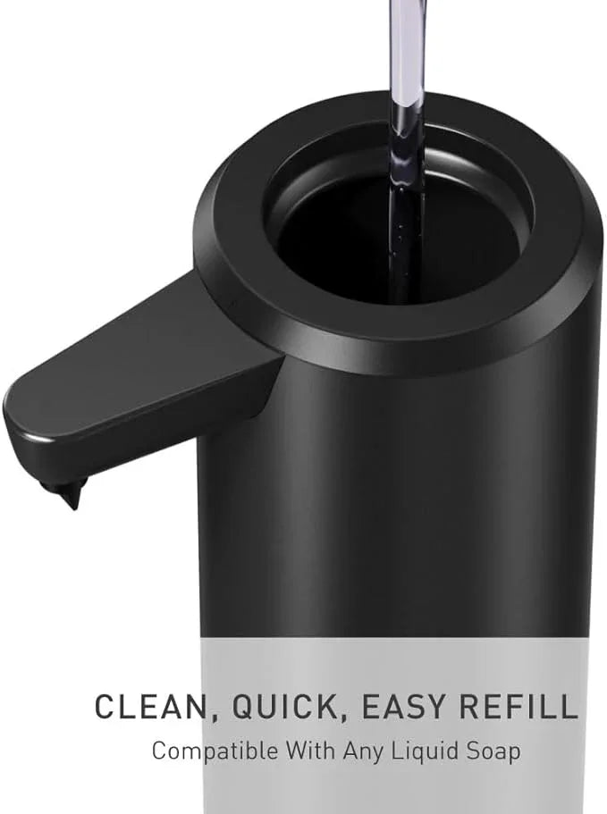 simplehuman 9 oz. Touch-Free Automatic Rechargeable Sensor Pump, Matte Black Stainless Steel, New - ModernBath