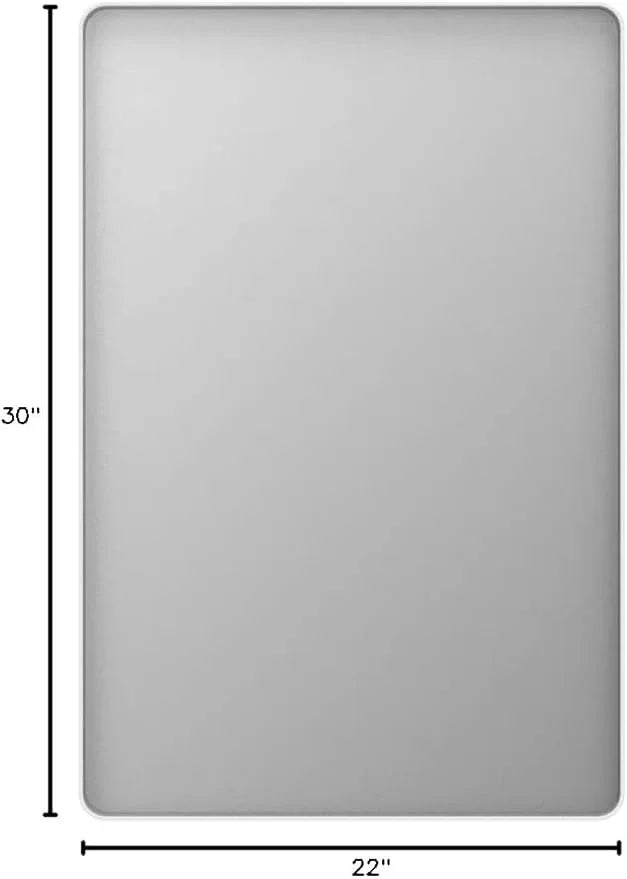 LOAAO 22x30 Inch White Metal Framed Bathroom Mirror for Wall, White Bathroom Vanity Mirror Farmhouse, Large Rounded Rectangle Mirror, Anti-Rust, Hangs Horizontally or Vertically - ModernBath