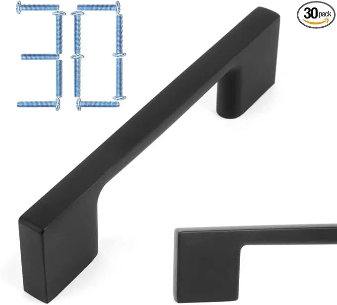 KOOFIZO 30 Pack 5 Inch Matte Black Kitchen Cabinet Pulls Black Cabinet Handles Black Cabinet Hardware for Kitchen Cabinets Drawer P01 Dresser Cupboard Bedroom Bathroom - ModernBath