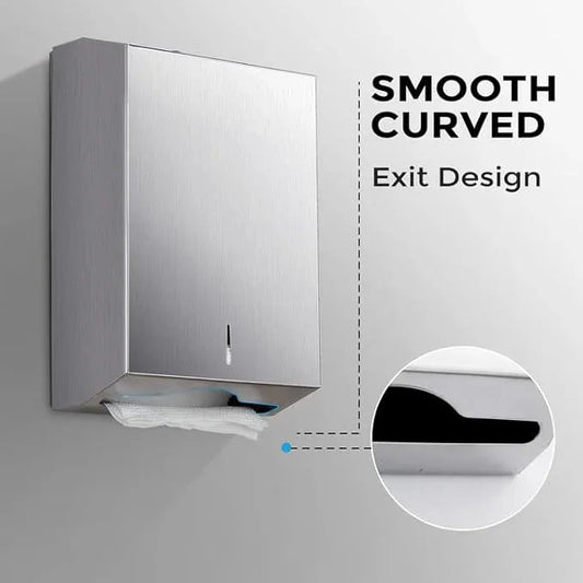 Paper Towel Dispenser Wall Mount - Multifold Trifold Paper Towel Dispensers, Large Capacity Stainless Steel Tissue Holder, Suitable for Bathrooms and Public Places - ModernBath
