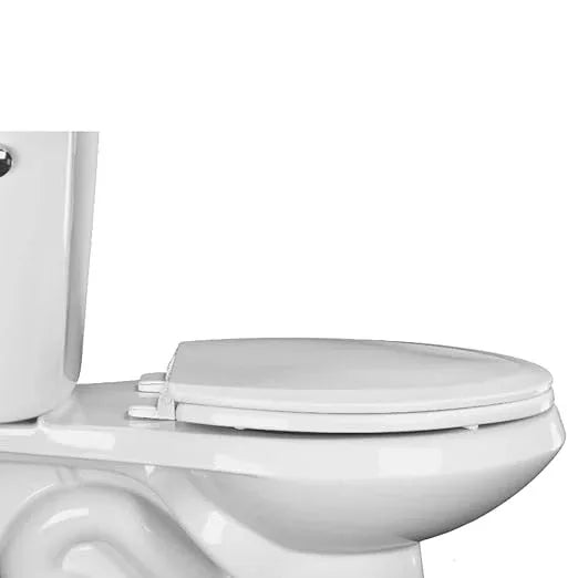 Centoco Heavy-Duty Elongated Toilet Seat, Wood Core with Scratch-Resistant Plastic Finish, Won't Crack or Fade, Residential, Made in the USA, DSAMAZ9-001, White - ModernBath