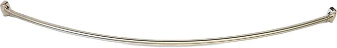 60-Inch Stainless Steel Curved Shower Curtain Rod, 5 Foot Mounted Non-Telescoping Rust Proof (Brushed Nickel) - ModernBath