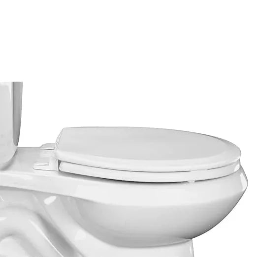 Centoco Round Toilet Seat, Heavy-Duty Wood Core with Plastic Scratch-Resistant Finish, Residential, Made in the USA, 700-301, Crane White (Cotton/Bright) - ModernBath