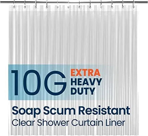 LiBa Bathroom Shower Curtain - Waterproof Plastic Shower Curtain Premium PEVA Non-Toxic with Rust Proof Grommets Clear 10G Heavy Duty Bathroom Accessories 72x84 - ModernBath