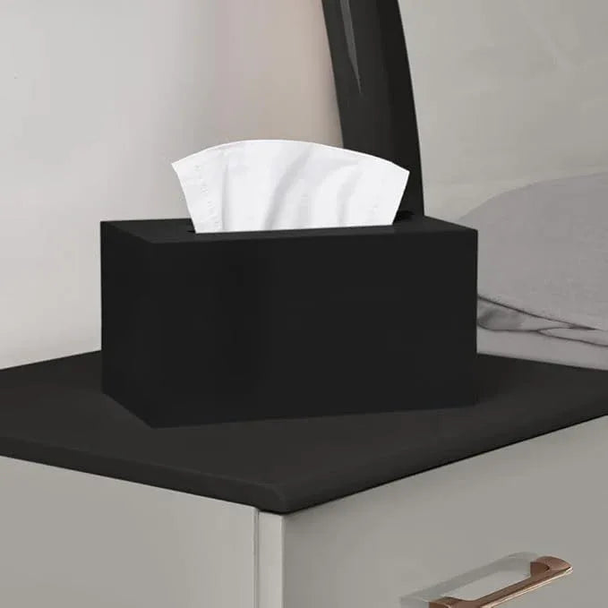Rectangle Tissue Box Cover | Fits Tall Tissue Boxes | Black Tissue Box Holder for Bathroom | Premium Acrylic Tissue Cover - ModernBath