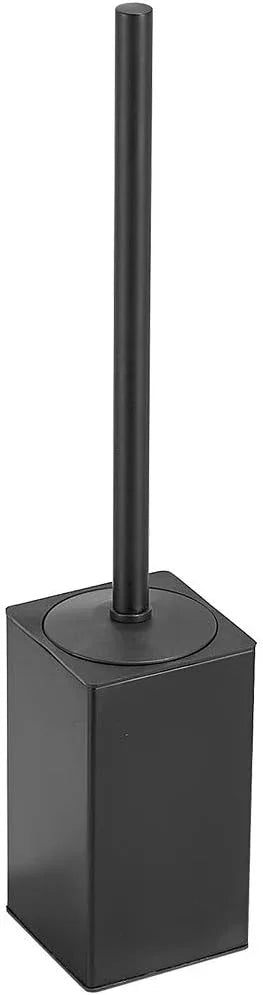 Freestanding Toilet Brush Holder for bathrooms 304 Stainless Steel Toilet Brush Stand Square Storage and Organization Rust Resistant 17-inch high Matte Black Finished - ModernBath