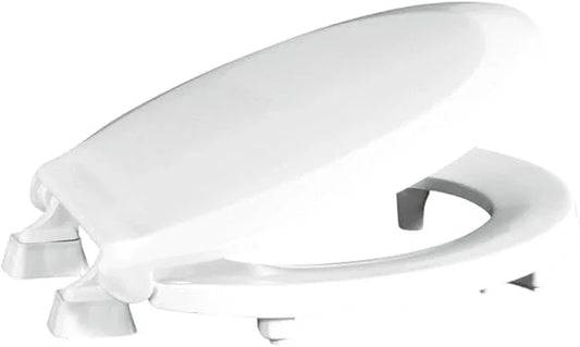 Centoco 2 inch Raised Toilet Seat for Seniors, Round, Closed Front with Cover, Plastic, Made in the USA, HL440STS-001, White - ModernBath