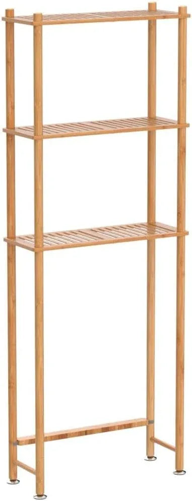 AmazerBath Over The Toilet Storage Shelf Bamboo, 3-Tier Over Toilet Organizer Rack, Freestanding Above Toilet Shelf for Bathroom, Laundry, Space Saver, Natural Color - ModernBath