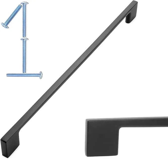 KOOFIZO Wide Foot Cabinet Bar Pull - Black Modern Solid Handle, 11.3 Inch/288mm Screw Spacing, 1-Piece for Kitchen Cupboard Door, Bedroom Dresser Drawer, Bathroom Wardrobe Hardware - ModernBath