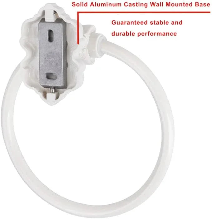 SDH Bathroom Towel Ring - Vintage Style Cream Towel Hanger - Wall Mount Kitchen & Bathroom Hand Towel Holder - Pack of 1 Heavy Duty Decorative Aluminum Hanging Ring for Bathroom - ModernBath