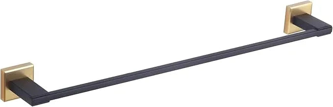 GERZWY 24-Inch Bathroom Towel Bar SUS 304 Stainless Steel Modern Round Style Bath Towel Bar Wall Mount (Black & Gold) JG1901A60-BD - ModernBath