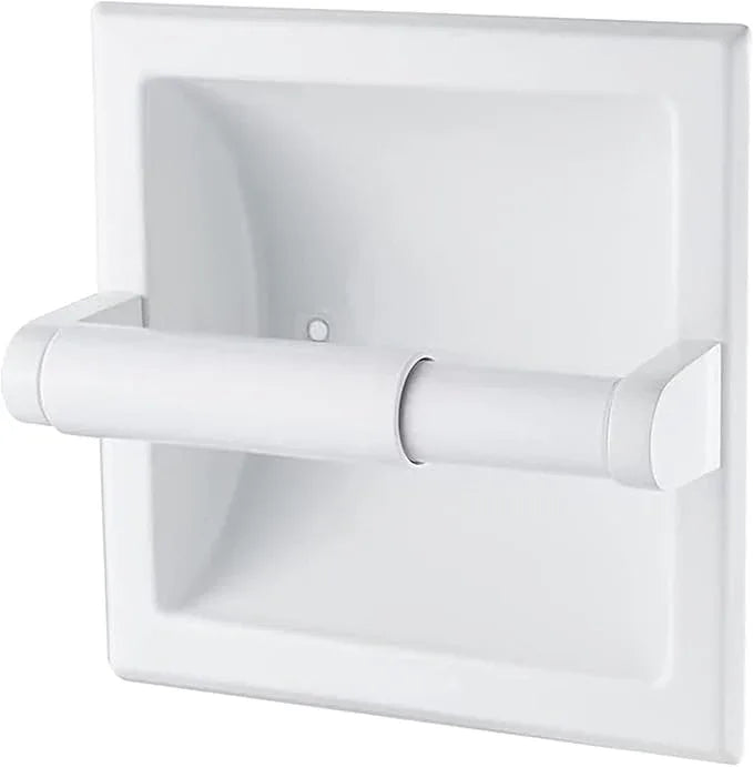 Recessed Toilet Paper Holder White - Bathroom Toilet Tissue Holder Wall Mount Recessed Toilet Paper Roll Holder Stainless Steel - ModernBath