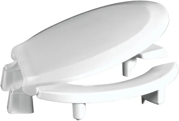 Centoco 3 inch Raised Toilet Seat for Seniors, Round, Open Front with Cover, Commercial, Plastic, Made in the USA, 3L460STS-001, White - ModernBath