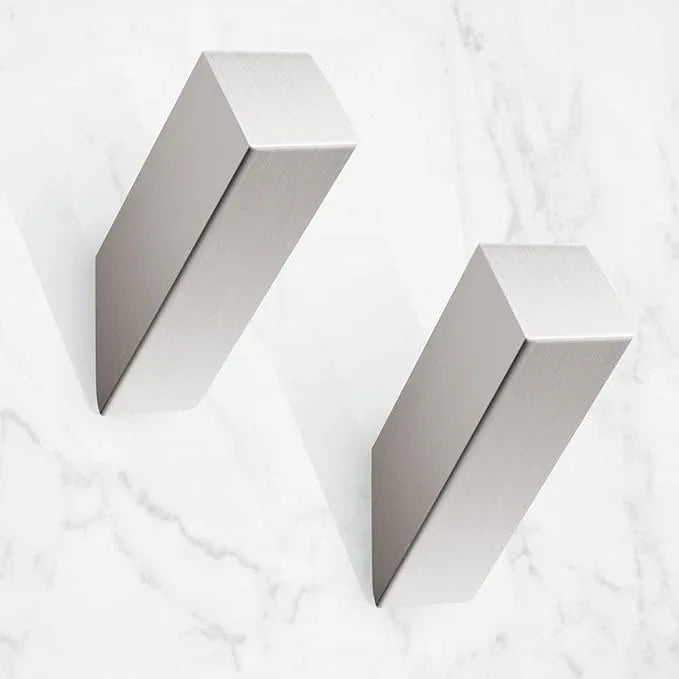 NINETREX Towel Hooks Brushed Nickel Stainless Steel 2 Pack Heavy Duty Modern Wall Hooks Silver Robe Hook for Bathroom Livingroom Hotel Style Wall Mounted - ModernBath