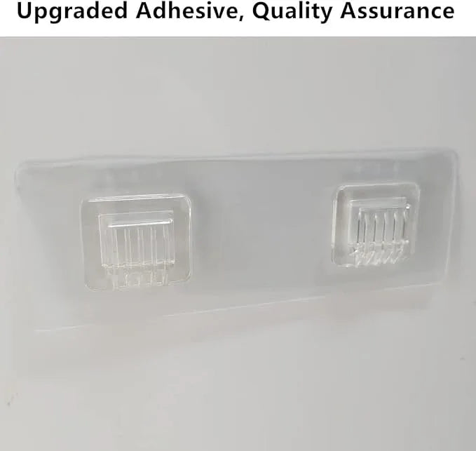 JiePai Acrylic Corner Shower Caddy Shelf with Hooks 2 Pack, Adhesive Wall Mounted Bathroom Shower Organizer for Inside Shower & Kitchen Storage, Space-Saving Design - ModernBath