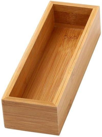YBM Home Bamboo Drawer Organizer Storage Box for Kitchen Drawer, Junk Drawer, Office, Bedroom, Children Room, Craft, Sewing, and Bathroom, 1 Pack 3x9x2 inch - ModernBath