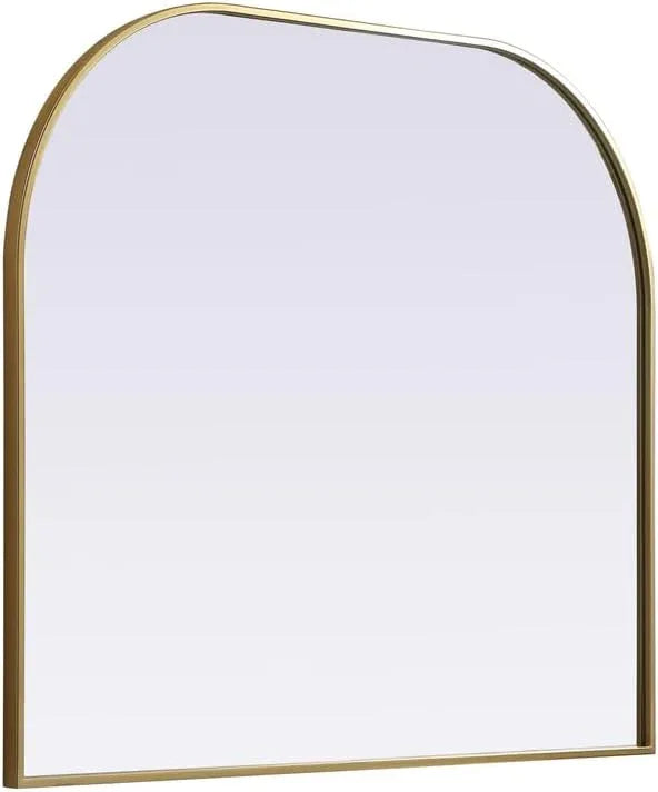 Illuminate, Metal Frame Arch Mirror 40X34 Inch in, Modern, Brass - ModernBath