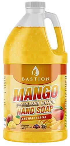 Bastion Antibacterial Hand Soap- Mango Scented Moisturizing Pearlized Liquid Hand Wash - 1/2 Gallon (64 oz.) Bulk Refill Jug. Mango Scented. Non-Toxic. Made In The USA - ModernBath