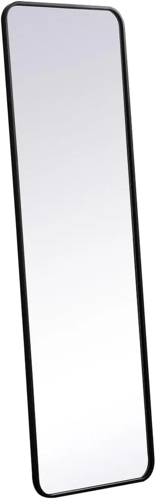 ARS Concepts Aura, Soft Corner Metal Rectangular Mirror 18X60 Inch in, Modern, Black - ModernBath