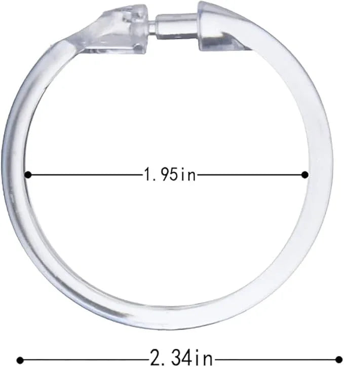 Kutesna 72PCS Clear Plastic O-Ring Shower Curtain Hooks - Modern Bathroom Rings for Smooth Gliding, Heavy Duty Hanging Loops, Easy Install Decor - ModernBath