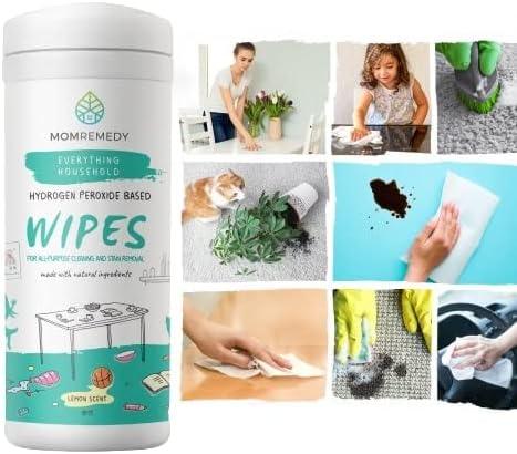 MOMREMEDY Hydrogen Peroxide Cleaning Wipes | All Purpose Cleaner and Stain Remover | Multipurpose for Kitchen, Bathroom, All Surfaces - ModernBath