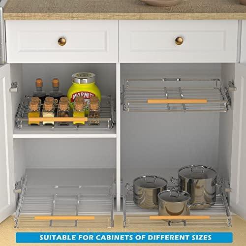 Pull Out Drawer Cabinet Organizer, Expandable Slide Out Storage Shelves - Heavy Duty, Durable and Smooth Slide-Out, 23" x 40" Wide x 22.5" Deep, 1 Pack - ModernBath