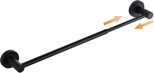 Adjustable Retractable Towel Bar 16”to 26”, SHUNLI Black Bathroom Towel Rack Bath Hand Towel Holder Flexible, Wall Mounted/SUS304 Stainless Steel - ModernBath