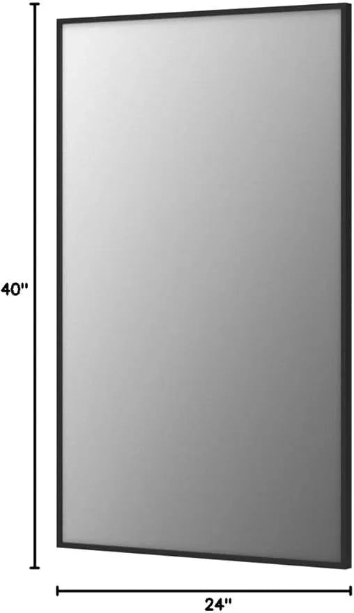 LEDLUX 24x40 Inch Black Bathroom Mirror,Copper-Free Mirror, Aluminum Alloy Frame Vanity Mirror, Rectangle Wall Mounted Mirror, Modern Mirror for Bedroom/Living Room/Porch Horizontal or Vertical - ModernBath