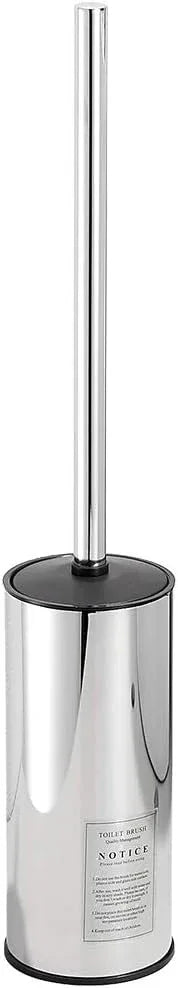 Freestanding Toilet Brush Holder for bathrooms 304 Stainless Steel Toilet Brush Stand Round Storage and Organization Rust Resistant 18-inch high Polished Chrome Finished - ModernBath