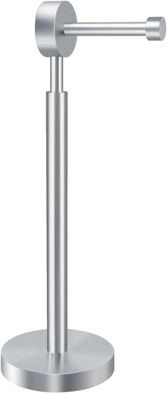 YUMORE Toilet Paper Holder Stand, Modern Style Freestanding Bathroom Tissue Roll Stand with Sturdy Base for Bathroom & Living Room (Brushed Nickel, 1 Roll) - ModernBath